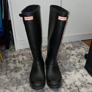 Hunter Tall Matte Black Rain Boots
